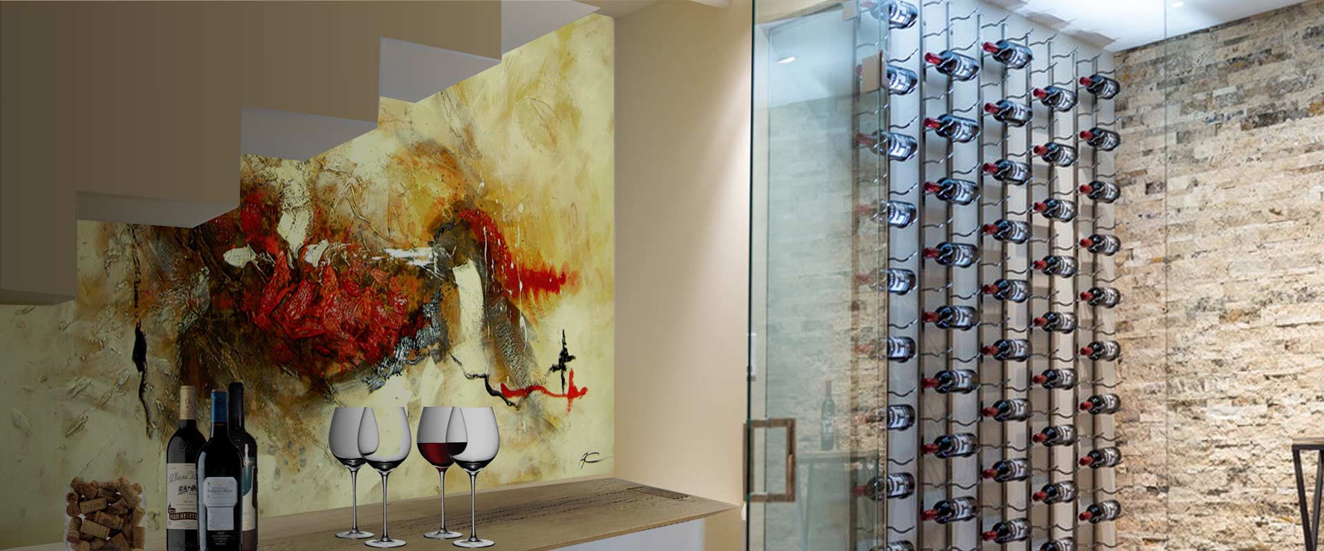 Detalle foto de nevera para vino understairs | Wines Suite